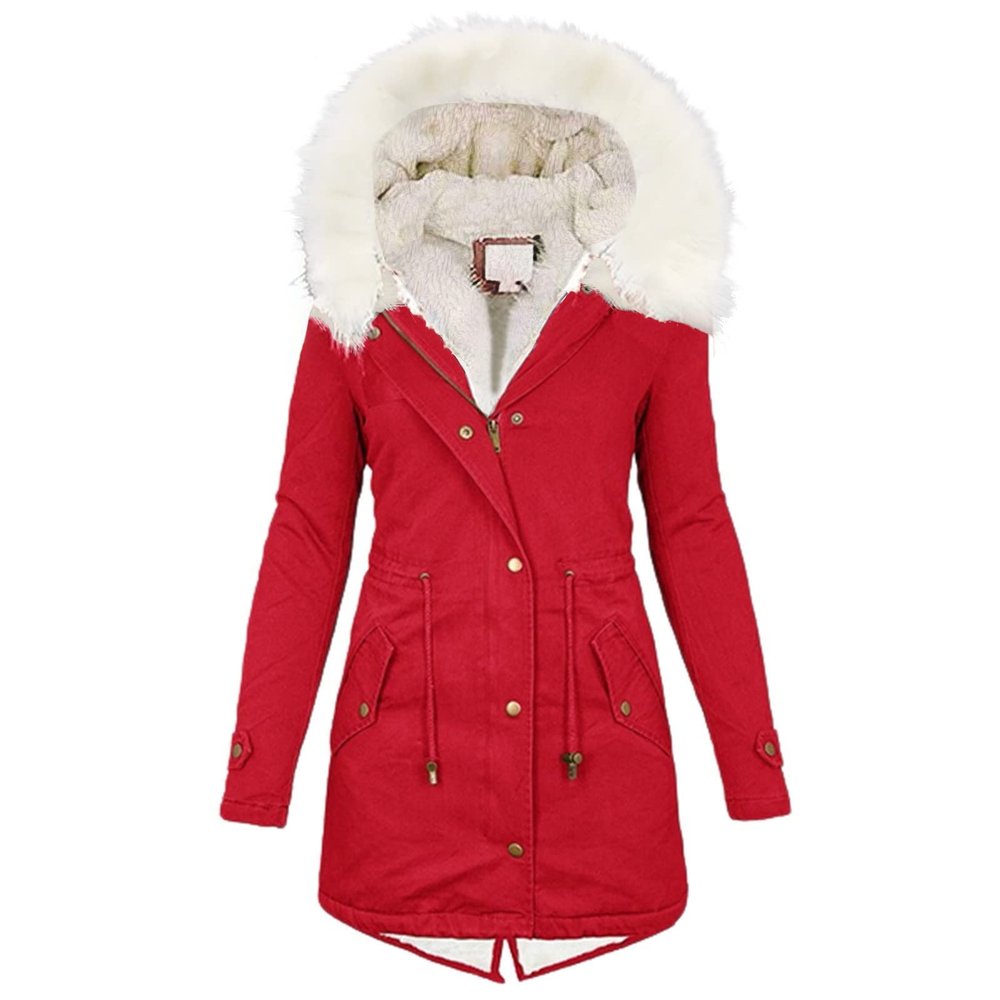 TIMIFIS Women Winter Puffer Jackets with Hood Plus Size Thicken Coats Fleece Padded Parka Lined Outerwear with Pockets