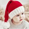 Christmas Santa Knit Hat for Kids Baby Beanie Winter Hat Family Matching Xmas Party Knitted Hat Red White view 3