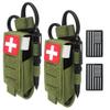 VIIDOO Molle TQ Pouch Tourniquet Holder & Tactical Trauma Medical Shear Pouch Holder - Green Polyester MOLLE PALS Duty Belt Loop EMT EMS view 1