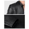 Maiyifu-GJ Men Casual Faux Leather Biker Jacket Stylish Stand Collar Bomber Jackets PU Leather Lightweight Motorcycle Coats (Black,3X-Large) view 4