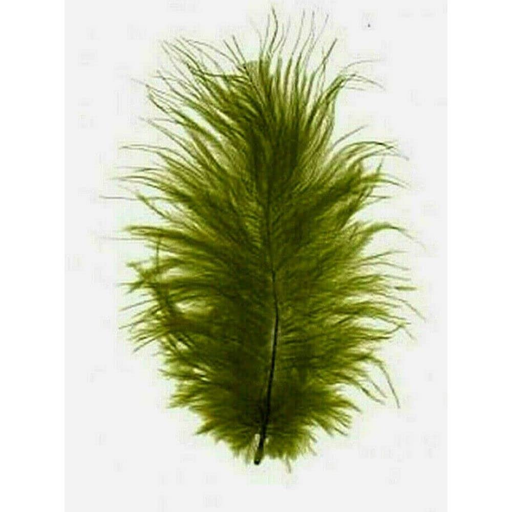 Turkey Marabou Olive Green 2 Bags 1/2 Oz /16 G / = 200 Loose Feathers 1-4"