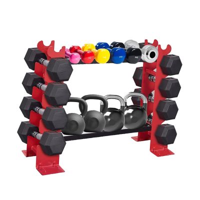 BELUND Dumbbell Rack Stand 650 LBS Capacity Weight Rack Steel Barbell Rack Kettlebell Storage for Dumbbells Holders for Home Gym Storage,Rack Only (Color : Red)