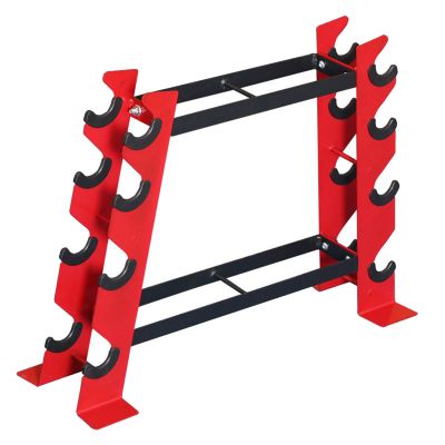 BELUND Dumbbell Rack,Small Dumbbell Storage Rack,Weight Stand with 2 Tiers & 2 Vertical Slots,for Home Gym Weight Rack for Dumbbells,Stand Only
