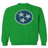 0518. Vintage Retro Distressed Graphic Tennessee Flag Stars Men's Crewneck Sweatshirt (Irish Green X-Large) view 1