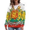 Bulgarian Badge Flag Casual Anorak Full-Zip Jacket Thicken Warm Winter Outerwear with Pockets for Women XL view 1