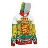 Bulgarian Badge Flag Casual Anorak Full-Zip Jacket Thicken Warm Winter Outerwear with Pockets for Women XL view 3