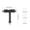 PATIKIL All-in-One Skate Tool, Multi-Function Portable Skateboard Tool T Tool Wrench with L-Type Cross Head Screwdriver for Roller Skate, Black view 2