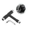 PATIKIL All-in-One Skate Tool, Multi-Function Portable Skateboard Tool T Tool Wrench with L-Type Cross Head Screwdriver for Roller Skate, Black view 3