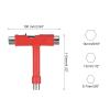 PATIKIL All-in-One Skate Tool, Multi-Function Portable Skateboard Tool T Tool Wrench with L-Type Cross Head Screwdriver for Roller Skate, Red view 2
