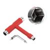 PATIKIL All-in-One Skate Tool, Multi-Function Portable Skateboard Tool T Tool Wrench with L-Type Cross Head Screwdriver for Roller Skate, Red view 3