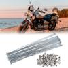 X AUTOHAUX 40pcs Bicycle Carbon Steel Spokes 12G Bike Spoke 306mm Length with Nipples for Most Bicycle Silver Tone view 2