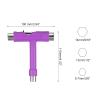 PATIKIL All-in-One Skate Tool, Multi-Function Portable Skateboard Tool T Tool Wrench with L-Type Cross Head Screwdriver for Roller Skate, Purple view 2