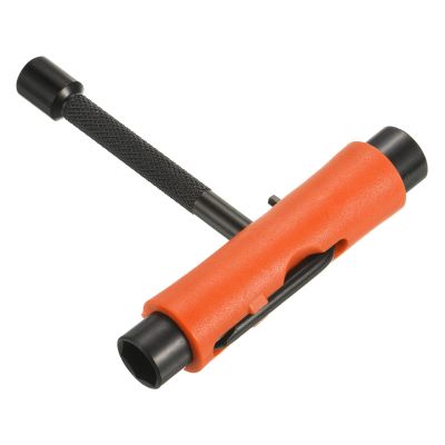 PATIKIL All-in-One Skate Tool, Multi-Function Portable Skateboard T Tool Accessory with L-Type Cross Head Wrench Screwdriver for Roller Skate, Orange