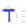 PATIKIL All-in-One Skate Tool, Multi-Function Portable Skateboard Tool T Tool Wrench with L-Type Cross Head Screwdriver for Roller Skate, Dark Blue view 2