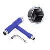 PATIKIL All-in-One Skate Tool, Multi-Function Portable Skateboard Tool T Tool Wrench with L-Type Cross Head Screwdriver for Roller Skate, Dark Blue view 3
