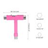 PATIKIL All-in-One Skate Tool, Multi-Function Portable Skateboard Tool T Tool Wrench with L-Type Cross Head Screwdriver for Roller Skate, Pink view 2