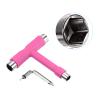 PATIKIL All-in-One Skate Tool, Multi-Function Portable Skateboard Tool T Tool Wrench with L-Type Cross Head Screwdriver for Roller Skate, Pink view 3