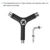 PATIKIL All-in-One Skate Tool, Multi-Function Portable Skateboard Tool Y Tool Wrench with L-Type Cross Head Screwdriver for Roller Skate, Black view 4