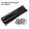 X AUTOHAUX 40pcs Bicycle Carbon Steel Spokes 12G Bike Spoke 239mm Length with Nipples for Most Bicycle Black view 4