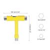 PATIKIL All-in-One Skate Tool, Multi-Function Portable Skateboard Tool T Tool Wrench with L-Type Cross Head Screwdriver for Roller Skate, Yellow view 2