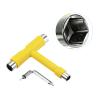 PATIKIL All-in-One Skate Tool, Multi-Function Portable Skateboard Tool T Tool Wrench with L-Type Cross Head Screwdriver for Roller Skate, Yellow view 3