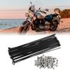 X AUTOHAUX 40pcs Bicycle Carbon Steel Spokes 12G Bike Spoke 219mm Length with Nipples for Most Bicycle Black view 2