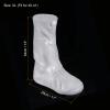 PATIKIL XL Reusable Rain Boot Cover, 1 Pair Silicone Waterproof Non-Slip Overshoes Rain Shoe Galoshes Snow Boots Protector for Women Rainy Outdoor, White view 2
