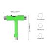 PATIKIL All-in-One Skate Tool, Multi-Function Portable Skateboard Tool T Tool Wrench with L-Type Cross Head Screwdriver for Roller Skate, Green view 2