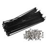 X AUTOHAUX 40pcs Bicycle Carbon Steel Spokes 12G Bike Spoke 160mm Length with Nipples for Most Bicycle Black view 1