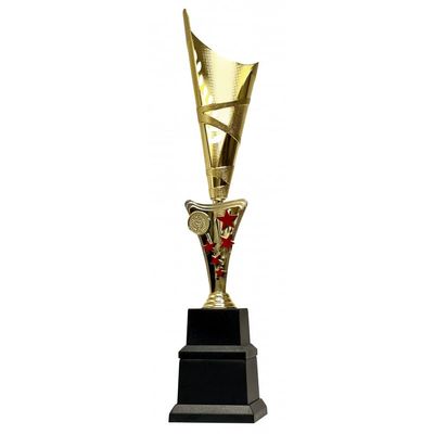TrophyMonster Gold & Red Double Base Large Trophy Award | for Club, School & Presentations | Free Engraving 3 Sizes