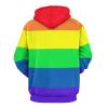 Bagea-Ka Gay Pride LGBT Rainbow Flag Pattern Unisex Hoodie Sweatshirt Pullover with Pockets 3D Print for Men Women 2XL view 2