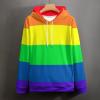 Bagea-Ka Gay Pride LGBT Rainbow Flag Pattern Unisex Hoodie Sweatshirt Pullover with Pockets 3D Print for Men Women 2XL view 3