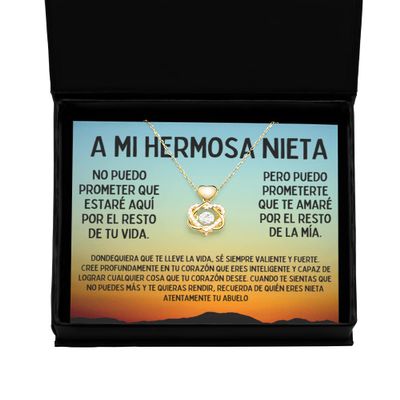 Heart Knot Gold Necklace Para la nieta eligida de la abuela, Cadena personaliza para la nieta enojona de abuelo o mama con diseo y estilo moderno p