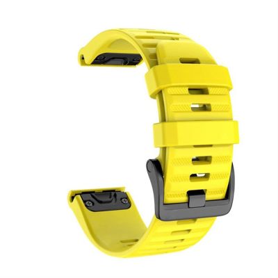 GANYUU 22 26mm Silicone WatchBand Strap for Coros VERTIX 2 Smart Watch Quick Easy Fit Wristband Belt Bracelet Correa (Color : Yellow, Size : Black Black Clasp)