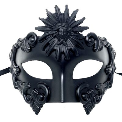 Steampunk Style Men Masquerade Mask Mardi Gras Masks Halloween Costume Wedding Party Cosplay For Adult (Sun Black)