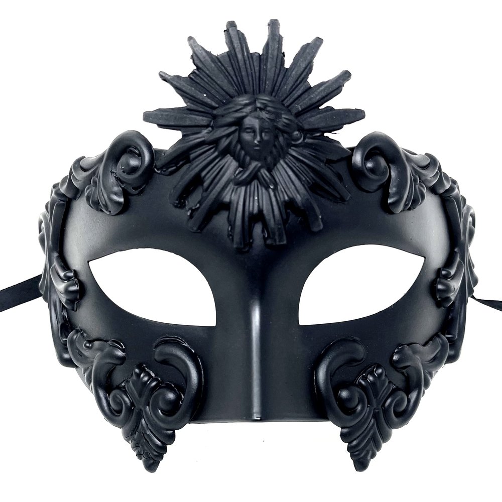 Steampunk Style Men Masquerade Mask Mardi Gras Masks Halloween Costume Wedding Party Cosplay For Adult (Sun Black)