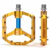 Mountain Bike Pedals with 3 Seal Bearing - 9/16" MTB Pedals Platform Lightweight - Non-Slip Bicycle Pedals for BMX MTB (Gold-Blue) view 1