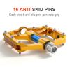 Mountain Bike Pedals with 3 Seal Bearing - 9/16" MTB Pedals Platform Lightweight - Non-Slip Bicycle Pedals for BMX MTB (Gold-Blue) view 4