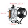 X AUTOHAUX 1 Pair Bicycle Pedals 1/2'' Spindle Platform with Toe Clips Fixed Foot Strap Cycling Parts Black Silver Tone view 3