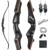OBTOUTDOOR Black Hunter Takedown Recurve Bow 60 Inch Right Hand Archery Bow 20-60lbs Wood Riser Hunting Bow for Adult and Beginner (50LBS) view 1
