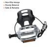 X AUTOHAUX 1 Pair Bicycle Pedals 12.7mm 1/2'' Spindle Platform with Toe Clips Fixed Foot Strap Black Silver Tone view 2