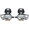 X AUTOHAUX 1 Pair Bicycle Pedals 9/16'' Spindle Platform with Toe Clips Fixed Foot Strap Black Silver Tone view 1