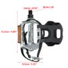 X AUTOHAUX 1 Pair Bicycle Pedals 9/16'' Spindle Platform with Toe Clips Fixed Foot Strap Black Silver Tone view 3