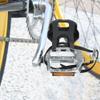 X AUTOHAUX 1 Pair Bicycle Pedals 9/16'' Spindle Platform with Toe Clips Fixed Foot Strap Black Silver Tone view 4