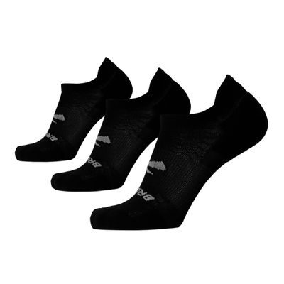 Brooks Run-In No Show Socks I Men & Women Performance Athletic Running Socks I Comfort Fit (3-Pack Set) - Black - Small