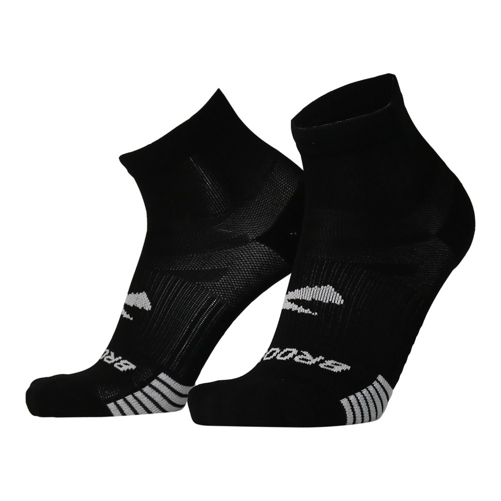 Brooks Ghost Lite Quarter Socks I Performance Running, Comfort Fit with Arch Support for Men & Women (2-Pack Set) - Black - Medium