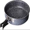 TATSEN Portable Round Non Stick Frying Pan for Outdoor Camping Picnic Cookware Tableware Utensils with Folding Handle view 1