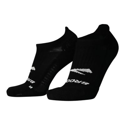 Brooks Ghost No Show Socks I Performance Running Low Profile Socks with Arch Support for Men & Women - Black - Medium