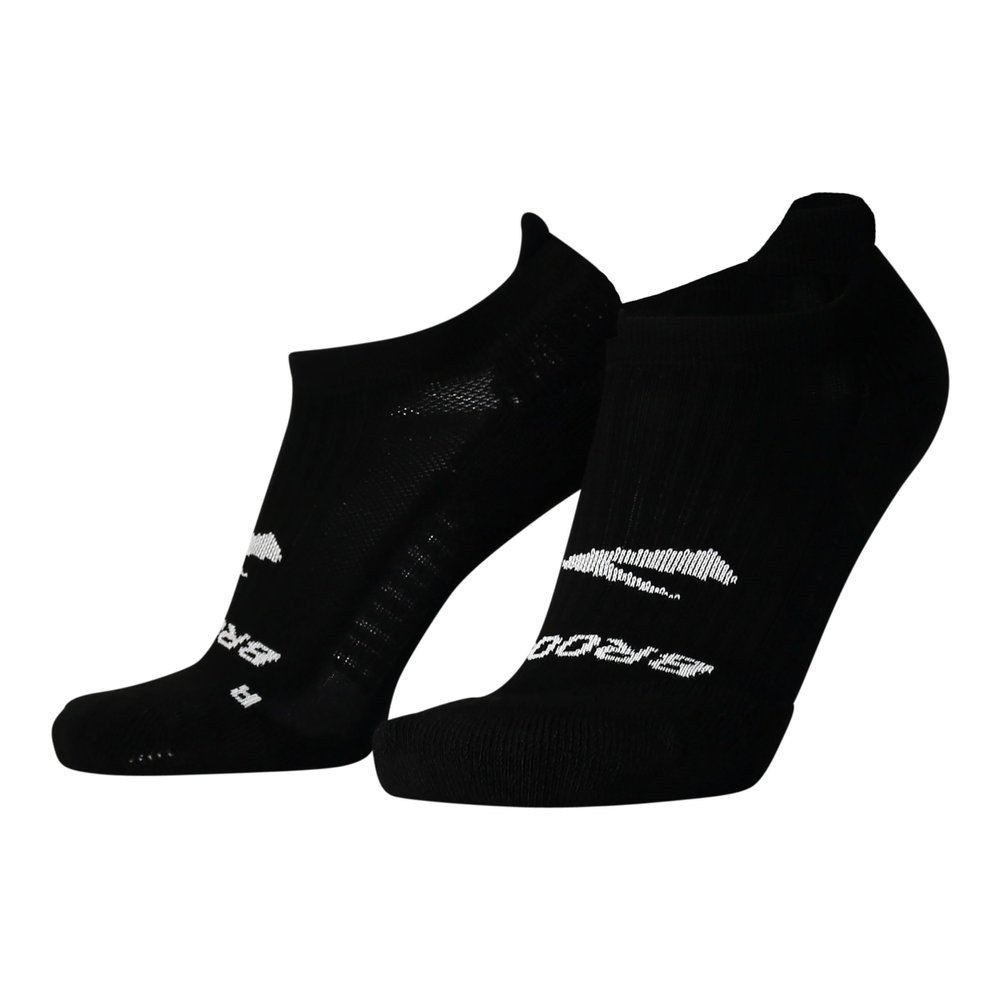 Brooks Ghost No Show Socks I Performance Running Low Profile Socks with Arch Support for Men & Women - Black - Medium