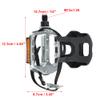 X AUTOHAUX 1 Pair Bicycle Pedals 1/2'' Spindle Platform with Toe Clips Fixed Foot Strap Black Silver Tone view 3